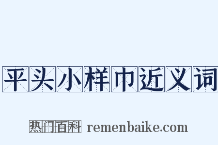 平头小样巾近义词是什么意思的图片